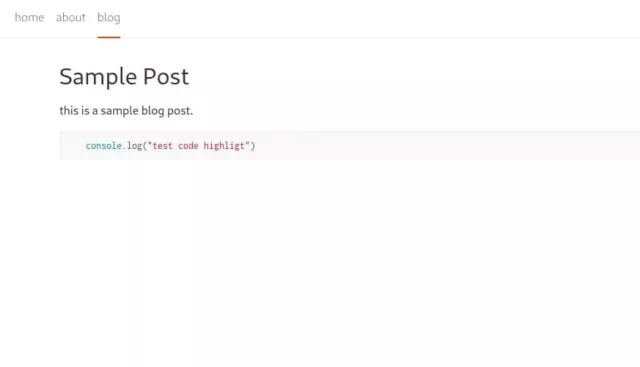 screenshot of the final result showing a sample blog post